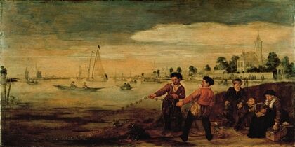 Fishermen on the Bank of the Amstel near the Pauwentuin, Amsterdam (c. 1625 - c. 1630)