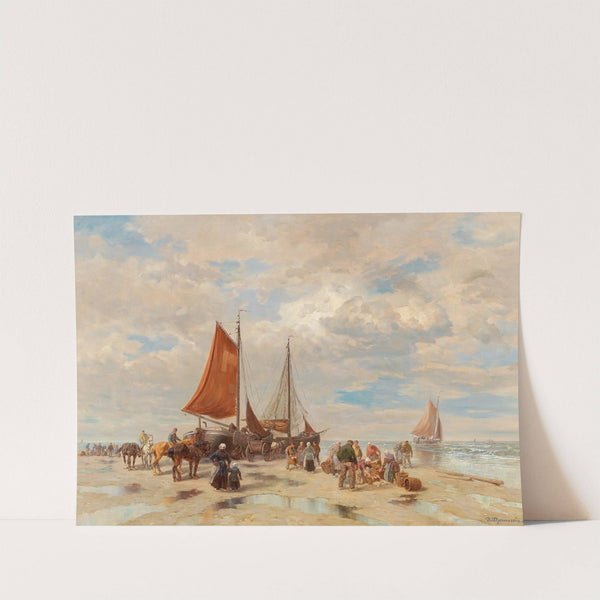 Fishermen On The Beach by Désiré Thomassin