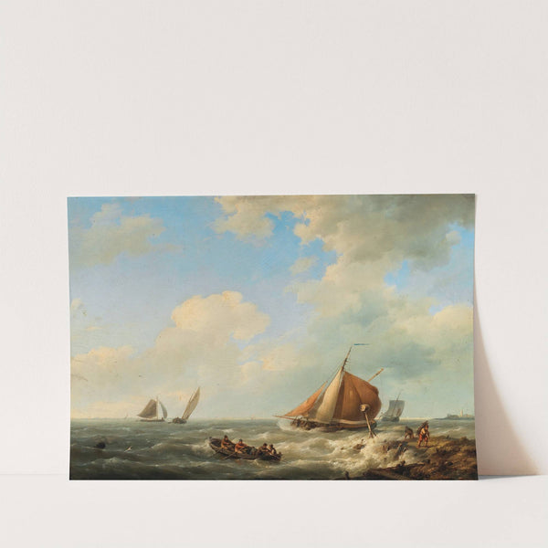 Fishermen on the Shore by Hermanus Koekkoek