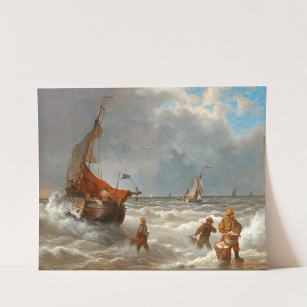 Fishermen on the Shore (1903) by Andreas Achenbach