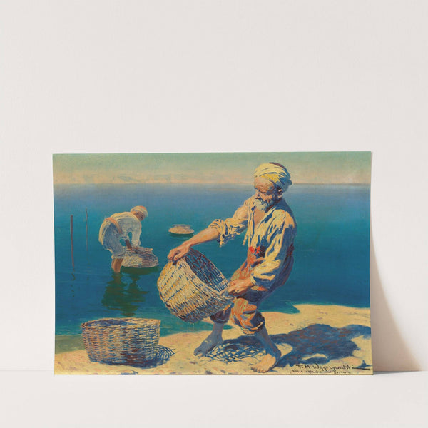 Fishermen with baskets at the Bosphorus by Feliks Wygrzywalski
