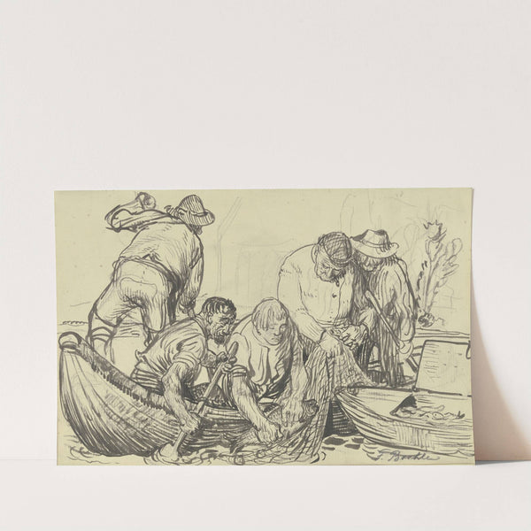 Fishermen working by Fritz Boehle