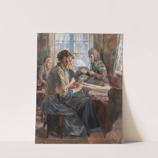 Fisherwomen making Nets, Bohuslän by Carl Wilhelmson