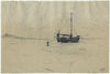 Fishing boat boat on the seashore