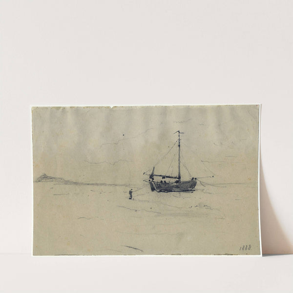 Fishing boat boat on the seashore (1888) by Floris Verster