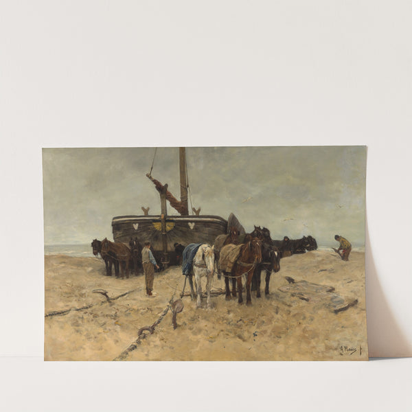 Fishing boat on the beach by Anton Mauve