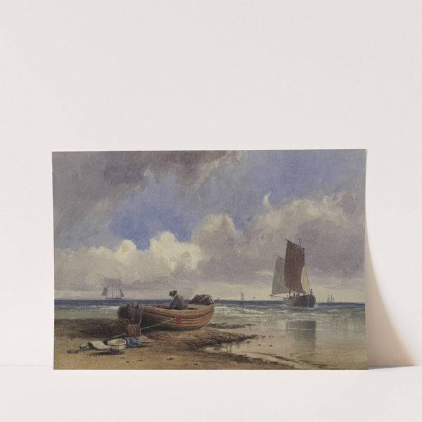 Fishing boat on the shore at Hastings by Charles Bentley