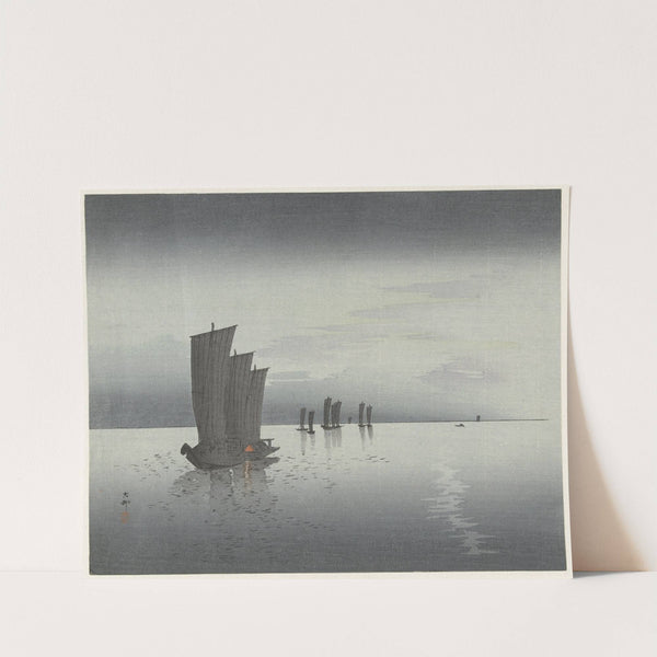 Fishing boats by Ohara Koson