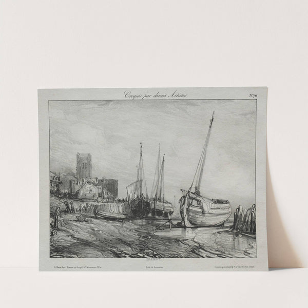 Fishing Boats along the Beach (c. 1830) by Eugène Isabey