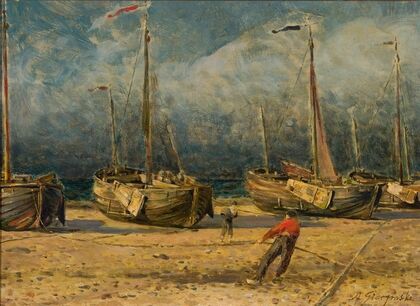 Fishing boats at the seaside