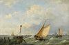 Fishing boats in a stiff breeze offshore