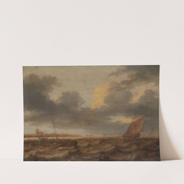 Fishing Boats in choppy Waters by Jan Porcellis