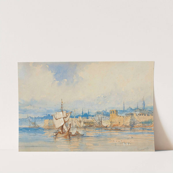 Fishing boats on the Sea of Marmara, at Kumkapi, Istanbul (1865) by Amadeo Preziosi