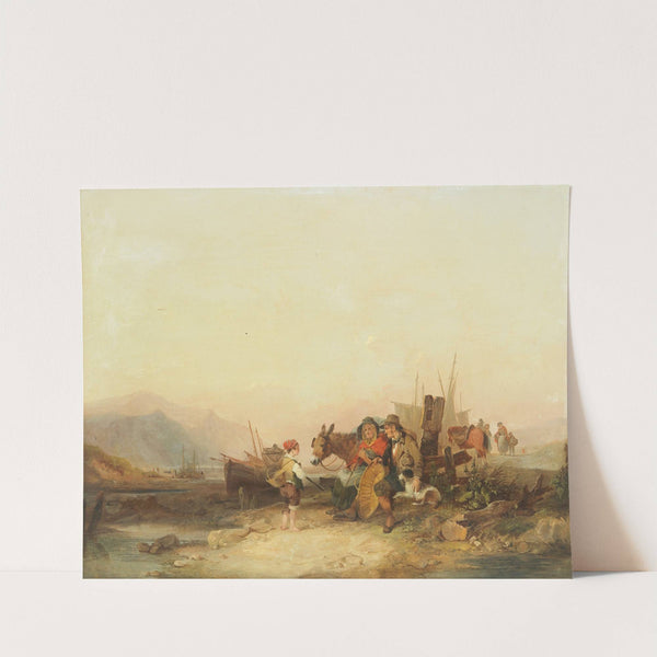 Fishing family on the shore by William Shayer