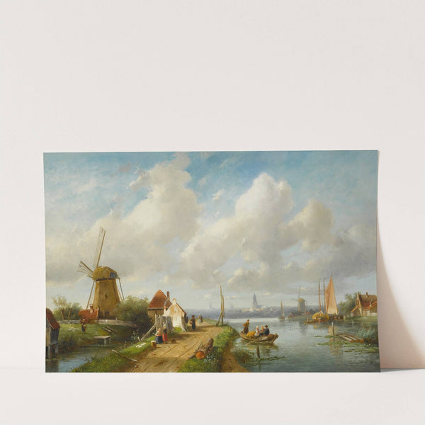 Fishing folk in a Dutch village by Charles Leickert