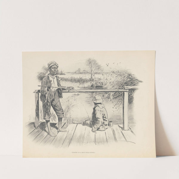 Fishing in a rice field ditch. by J. Campbel Phillips