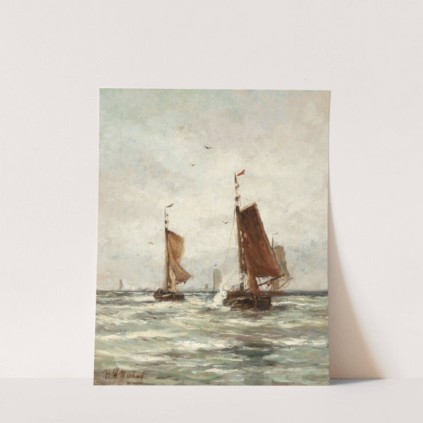 Fishing on the Choppy Sea near Scheveningen by Hendrik Willem Mesdag