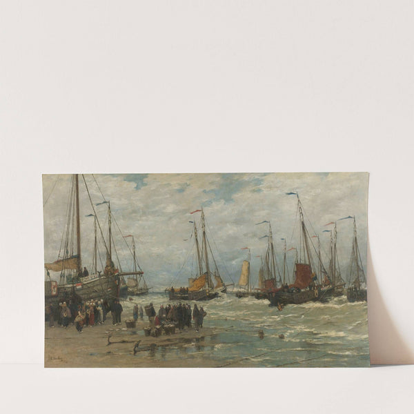 Fishing Pinks in Breaking Waves (c. 1875 - c. 1885) by Hendrik Willem Mesdag