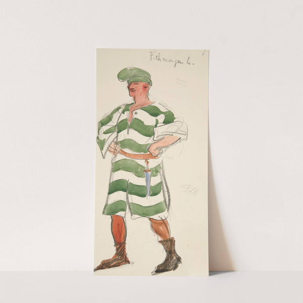 Fishmonger, costume sketch for Henry Irving’s Planned Production of King Richard II by Edwin Austin Abbey