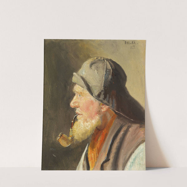 Fisker med pibe og sydvest (1915) by Michael Ancher