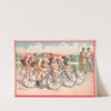 Five bicyclists racing (1895) by Calvert Litho. Co