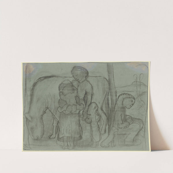 Five children, donkey and dog by Paula Modersohn-Becker