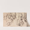 Five Classical Heads (between 1630 and 1639) by Inigo Jones