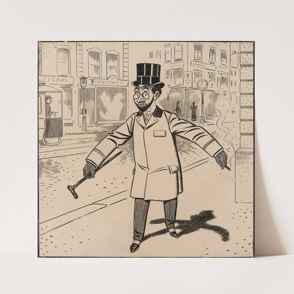 Nine comic strip frames of man dropping molasses and feathers on lions beneath his hammock Pl.7 by Franklin Morris Howarth