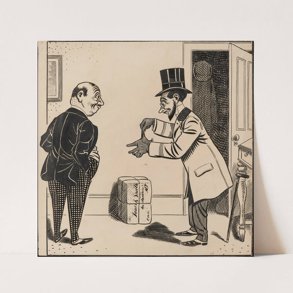 Nine comic strip frames of man dropping molasses and feathers on lions beneath his hammock Pl.8 by Franklin Morris Howarth