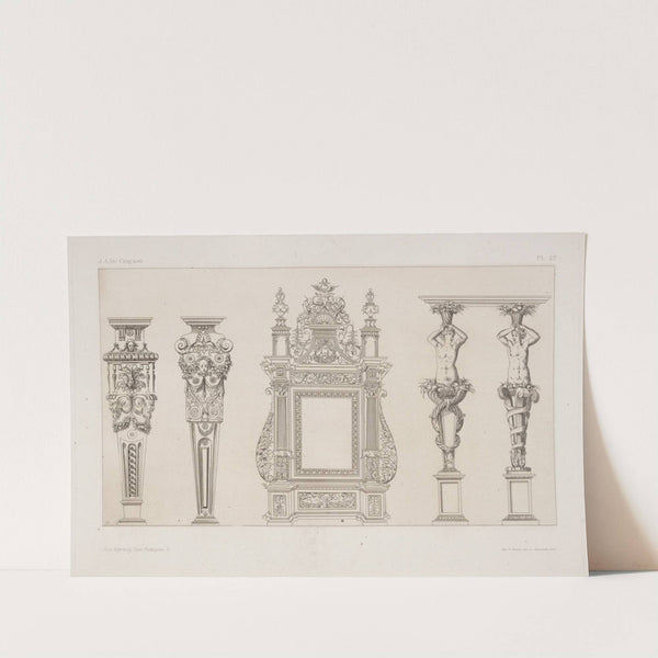 Five designs for columns or other supports. by André-Charles Boulle