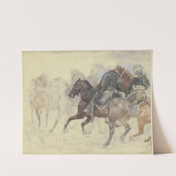 Five hussars on horseback by Wilhelm Altheim