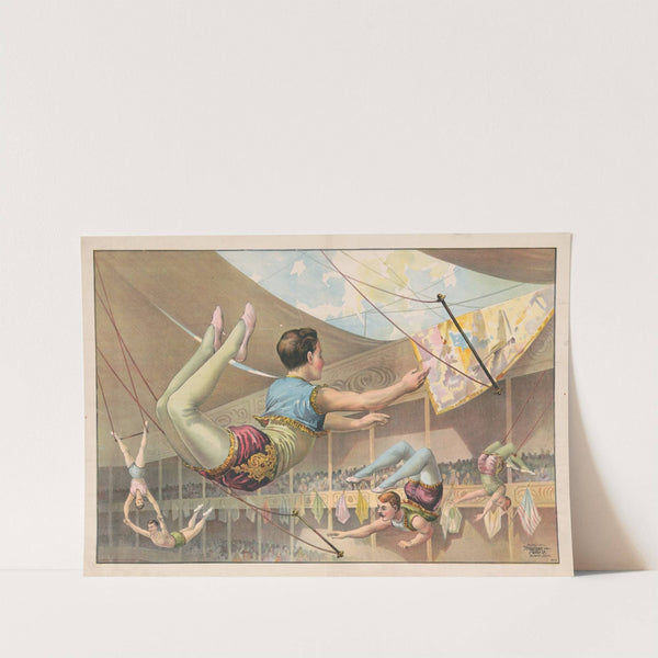 Five male acrobats performing at a circus (1890) by Calvert Litho. Co