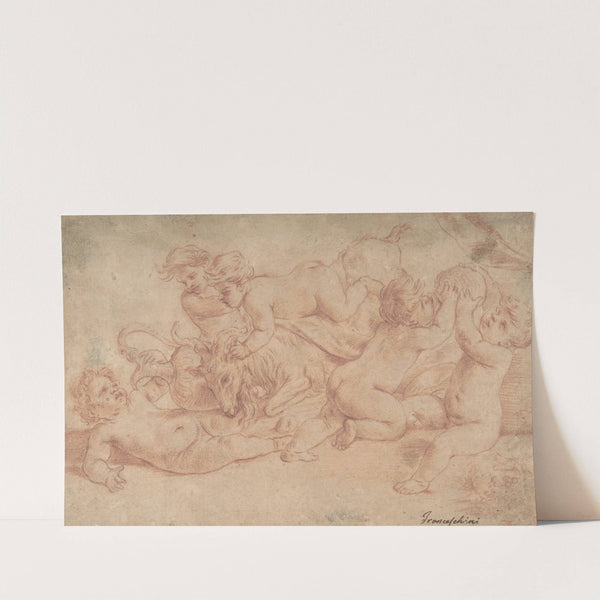 Five Putti Playing with a Goat (Bacchanalia) by Carlo Cignani