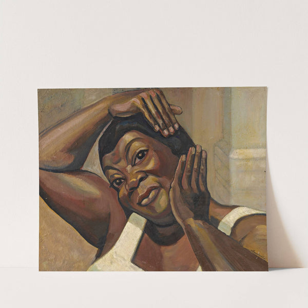 Fixing her hair by Sergey Yurievich Sudeikin