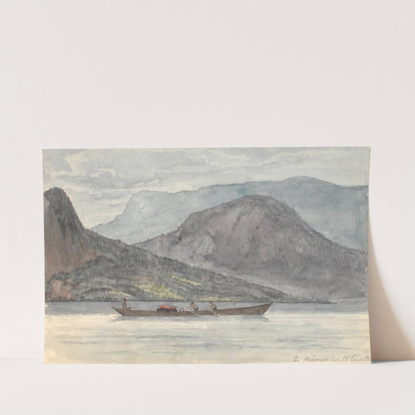 Fjordlandskab med robåd by Martinus Rørbye