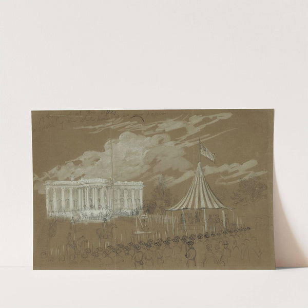 Flag raising at the White House by Alfred Rudolph Waud