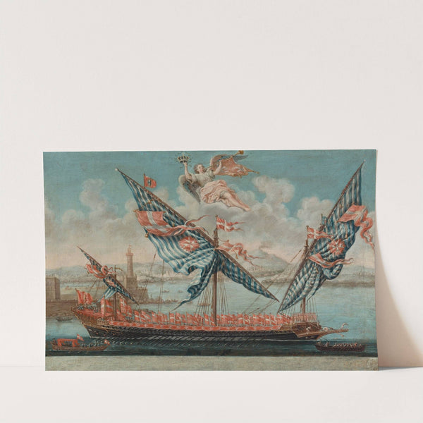 Flagship Of Emmanuel De Rohan de Polduc, Grandmaster Of The Sovereign Military Order Of Malta by Maltese School