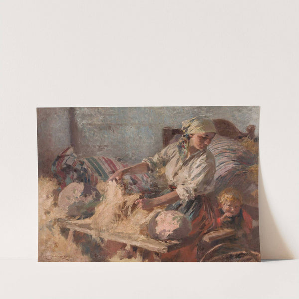 Flax combing by Zdzisław Jasiński