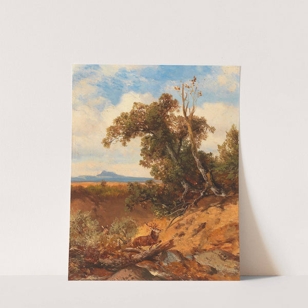 Fleeing Stag In The Foothills Of The Alps by Albert Zimmermann