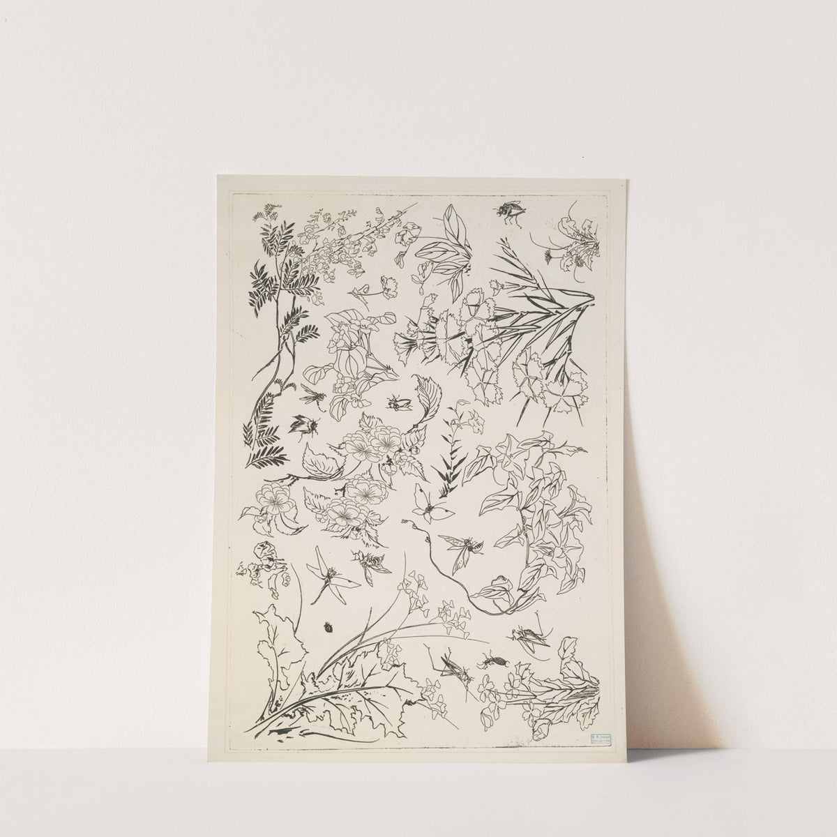 Fleurs (1866) by Félix Bracquemond