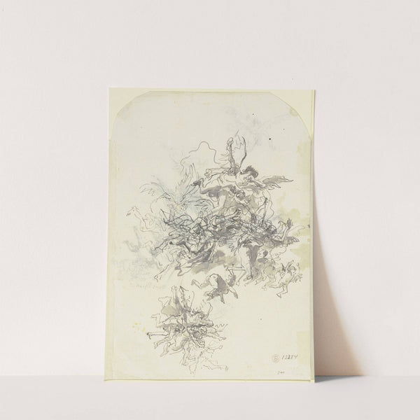 Fliegende Engel und Putten by Giovanni Domenico Tiepolo