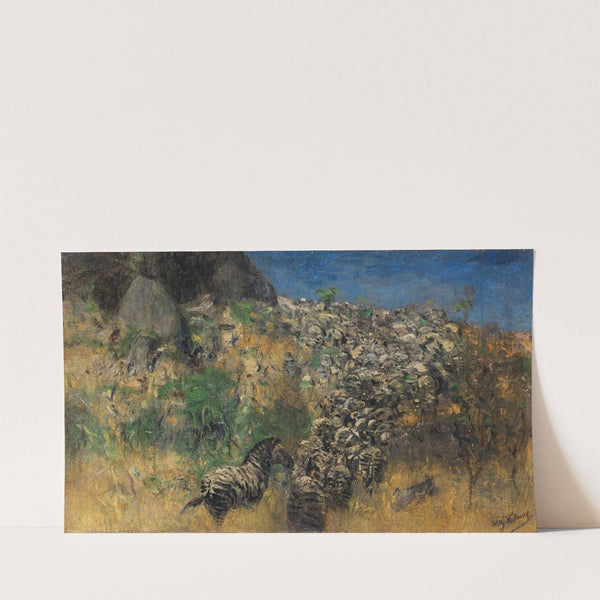 Fliehende Zebraherde, Zwischen (1911-1916) by Wilhelm Kuhnert