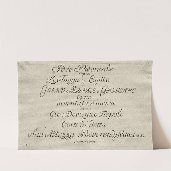 Flight into Egypt – Title Page (1750–1753) by Giovanni Domenico Tiepolo