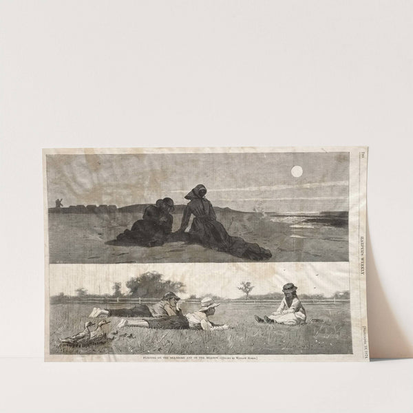 Flirting on the Seashore and on the Meadow (1874) by Winslow Homer