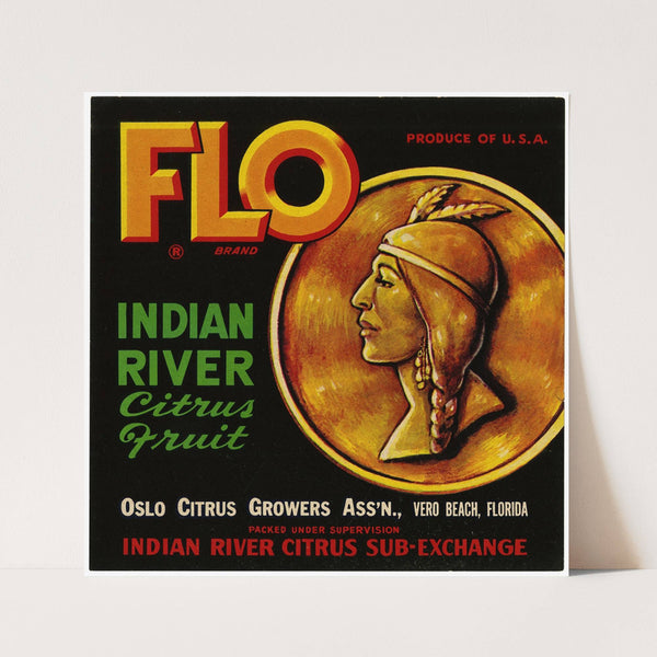 Flo Brand Citrus Label (1940s)