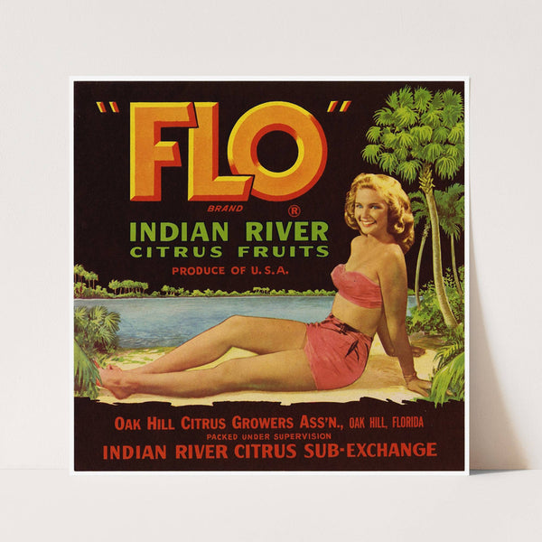Flo Brand Citrus Label (1940s)