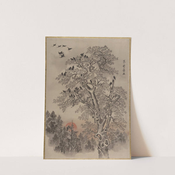 Flock of Crows at Dawn (ca. 1887) by Kawanabe Kyōsai