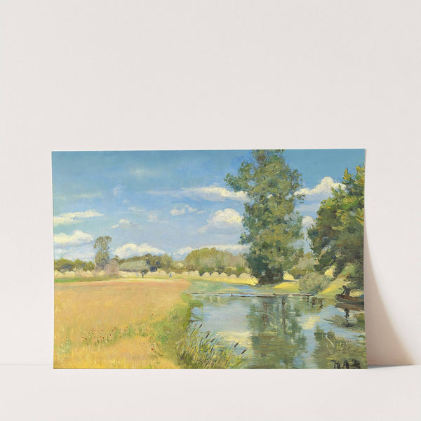 Flod gennem høstlandskab, sommer by Hans Andersen Brendekilde