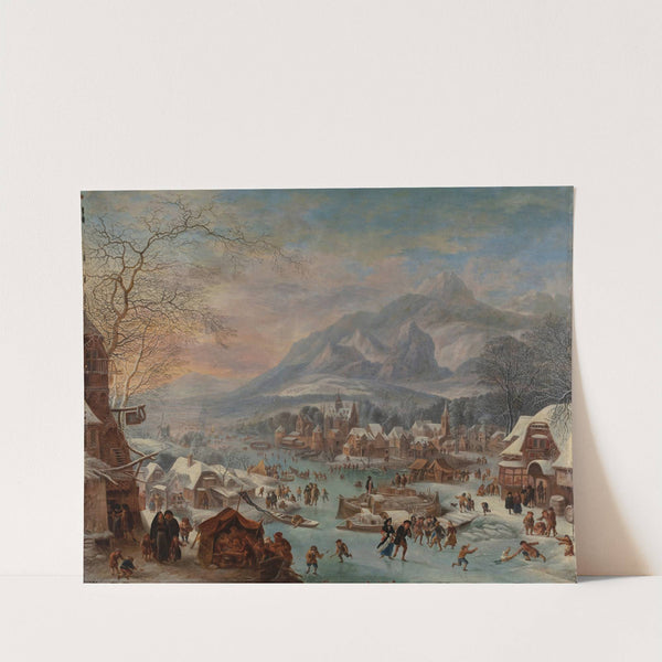 Flodlandskab ved vintertid by Jan Griffier