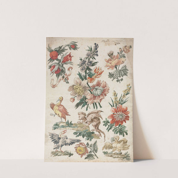 Floral Designs with Birds and Griffon (1784) by Giacomo Cavenezia